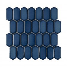 Slim-Hex Crystal Blue (7.5cm x 3.8cm) 28.8cm x 29cm Mosaic Tile