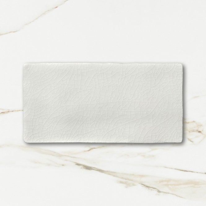 Snow Crackle Glazed 7.5cm x 15cm Wall Tile