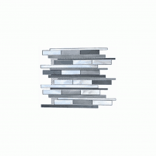 Somer Tile Fuse Linear Interlocking Aluminium and Glass Mix 28cm x 32cm Mosaic