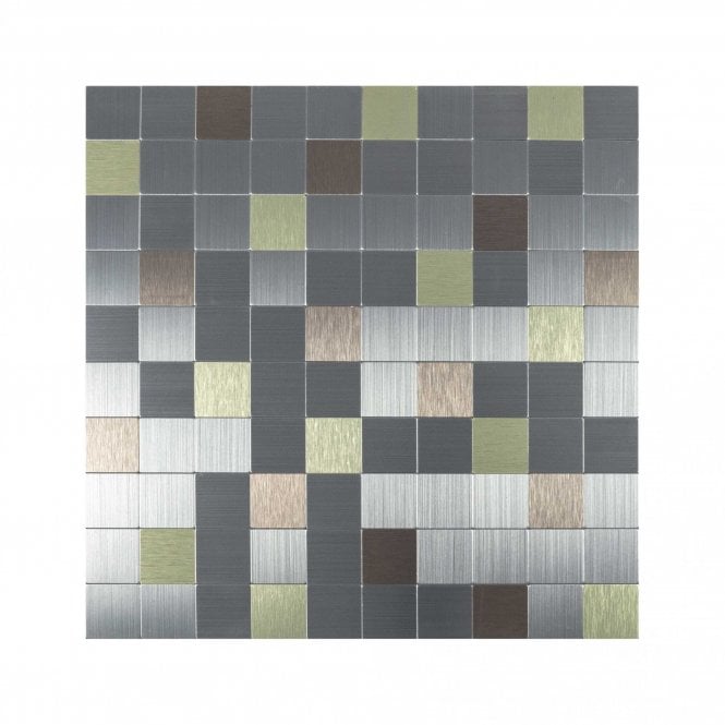 Steel Mix 30cm x 30cm Peel & Stick Mosaic Tile