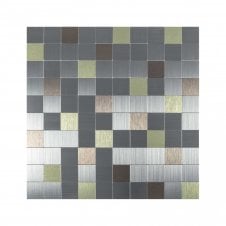 Steel Mix 30cm x 30cm Peel & Stick Mosaic Tile