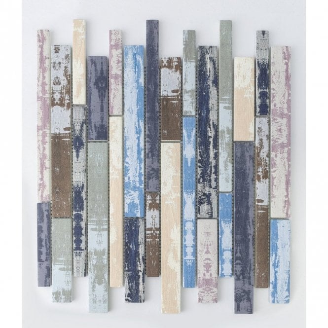 Summer Wood Interlocking Aluminium and Glass Mix (RANDOM) 30cm x 30cm Mosaic