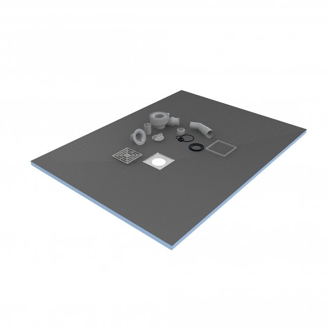 Tile Bank Wet Room Shower Tray Kit 800mm x 800mm Off Set Drain 20mm