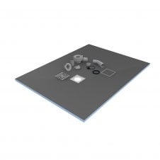 Wet Room Shower Tray Kit 900 x 1200mm Offset Drain 20mm