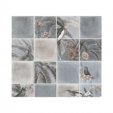 Tropical Tiles Blue Wallpaper