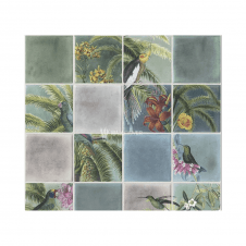 Tropical Tiles Green Wallpaper