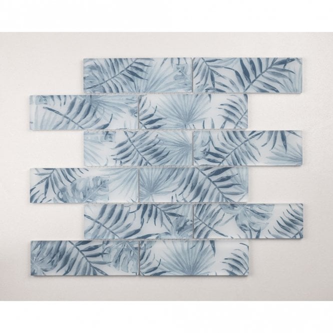 Tropicana Blue Leaf 30cm x 30cm Mosaic Tile