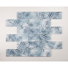 Tropicana Blue Leaf 30cm x 30cm Mosaic Tile
