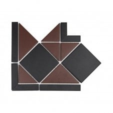 Unglazed Red & Black Quarry 23.6cm x 23.6cm Corner Tile