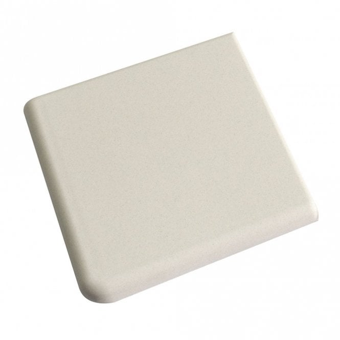 Unglazed White Quarry Corner 9.6cm x 9.6cm Floor Tile