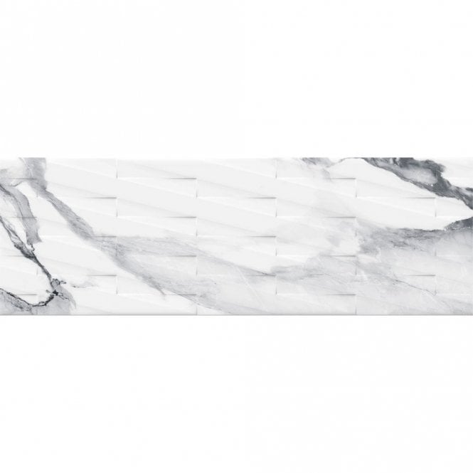 Valeria Silver Rectified Decor 33.3cm x 100cm Wall Tile