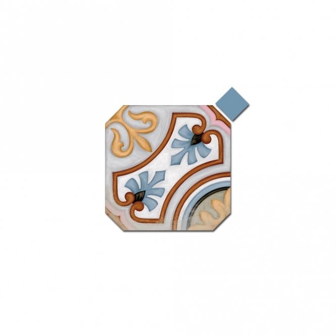 Vives Octagon Diglas Multicolor 20cm x 20cm & Taco Dome Nube 4cm x 4cm
