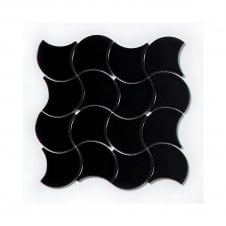 Wave Black Matt 28.5cm x 30cm Wall Tile