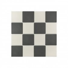 Winston Snow and Midnight Chequer 39.4cm x 39.4cm XL Mosaic Tile