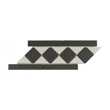 Winston Snow & Midnight Chequer Border Tile 27.2cm x 11.7cm Floor Tile