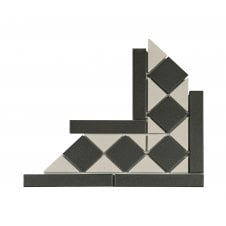 Winston Snow & Midnight Chequer Corner Tile 16.9cm x 28.8cm Floor Tile