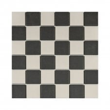 Winston Snow & Midnight Chequer Mosaic Tile 30.6cm x 30.6cm Wall & Floor Tile